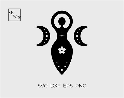 Triple Moon Goddess Svg Triple Moon Svg Celestial Svg Moon Phases