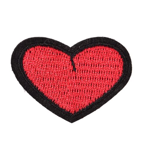 red heart iron on patch embroidered applique sewing label clothes stickers apparel patches