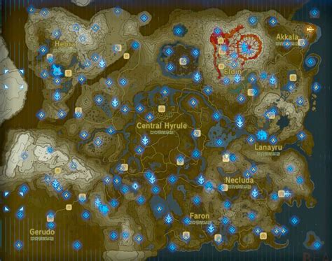 Mapa Santuarios Zelda Breath Of The Wild Mapa