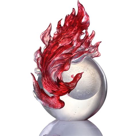 Liuli Crystal Vermillion Bird Mythical Creature Dance Of The Phoenix