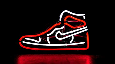 Colorful Nike Neon Shoe Black Background 4k 5k Hd Neon Wallpapers Hd