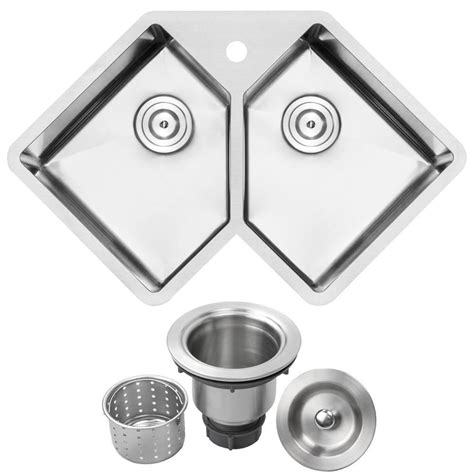 Ticor 33 In X 2125 In Brushed Stainless Steel Double Basin Undermount