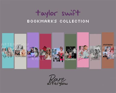 Taylor Swift Albums Inspired Bookmarks Etsy