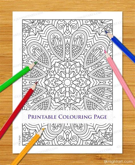 Kaleidoscope Colouring Page Download Printable Pdf Colouring Etsy