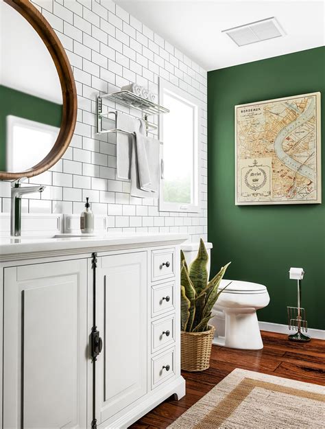 Emerald is bound to jazz up any bathroom and equally complements wooden, black, or white cabinetry. Make your bathroom pop. A stunning accent wall in emerald ...