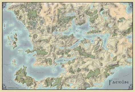 Faerun Map From Forgotten Realms Poster