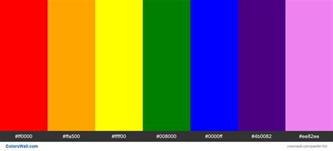 Rainbow Colors Palette Hex Colors Ff0000 Ffa500 Ffff00 008000