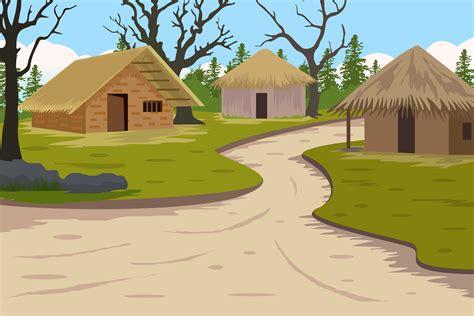 Indian Village Background Illustration Graphic By Luchimargar