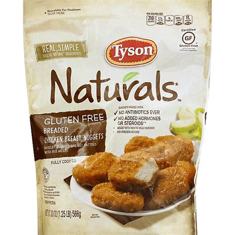 But alas, being gluten free means those nights were always gluten free pasta and alfredo sauce. Tyson Naturals Gluten Free Breaded Chicken Breast Nuggets ...