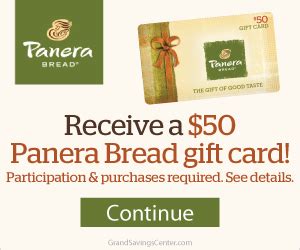 Free 50 Panera Bread Gift Card Free Foods