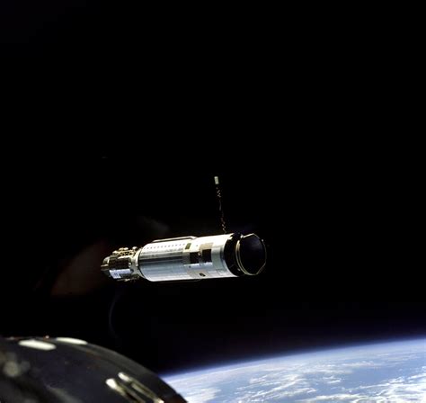 First Docking In Space Agena Viewed By Gemini Viii
