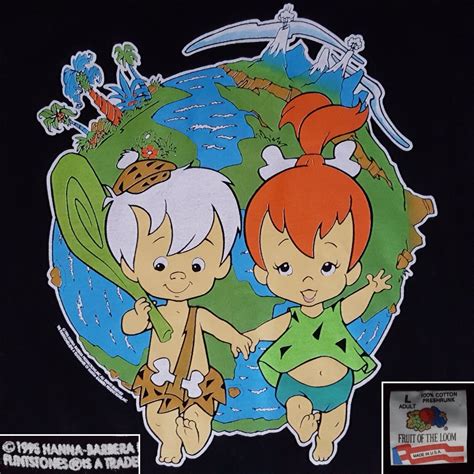 Vtg 1995 Hanna Barbera Pebbles Flintstone And Bamm Bamm Gem