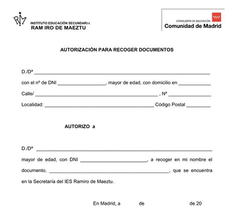 Carta De Autorizacion Para Recogida De Documentos Compartir Carta