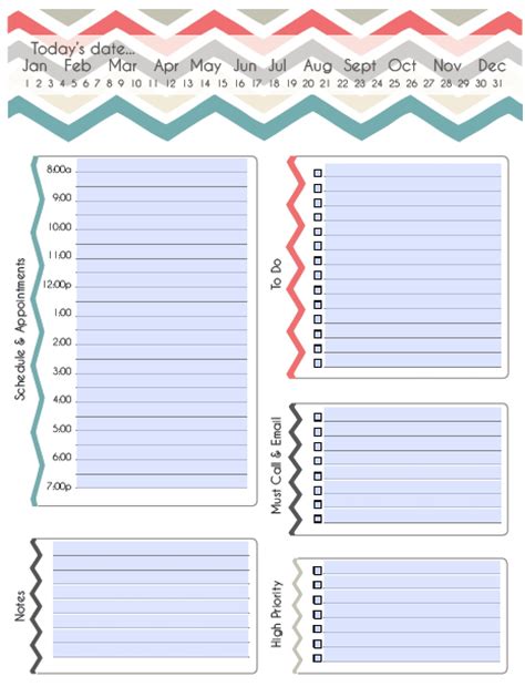 daily schedule planner templates  word