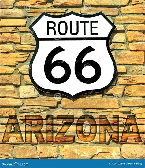 Route 66 Arizona Sign Stock Photo Image Of Street Brick 127802252