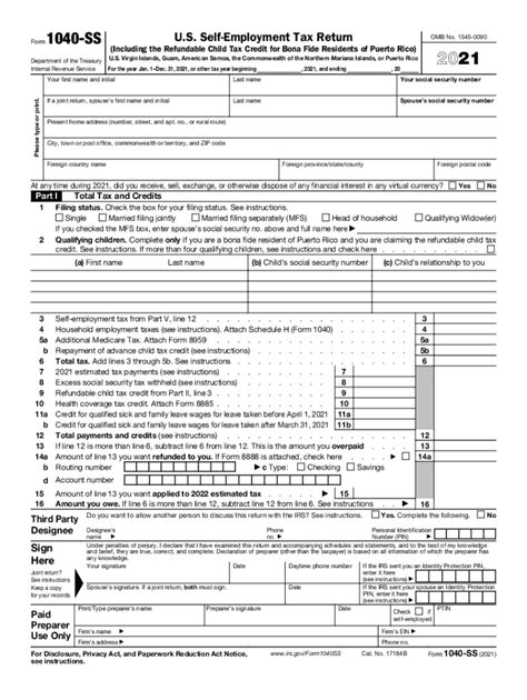 2021 Form Irs 1040 Ss Fill Online Printable Fillable Blank Pdffiller