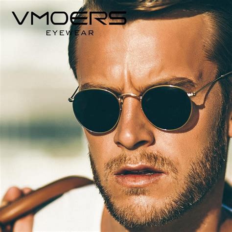 vmoers retro small round sunglasses men vintage brand shades male black metal sun glasses for