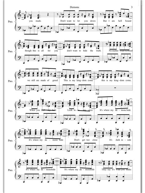 Print and download despacito sheet music by pianonow arranged for piano. Piano Sheet Music — Demons - Imagine Dragons (Piano Sheet)