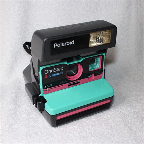 Upcycled Pink And Retro Green Polaroid 600 Onestep With Close Up And