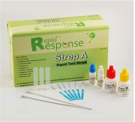 Rapid Response Str 15s25 Strep A Antigen Test Strip 25 Tests Per Kit