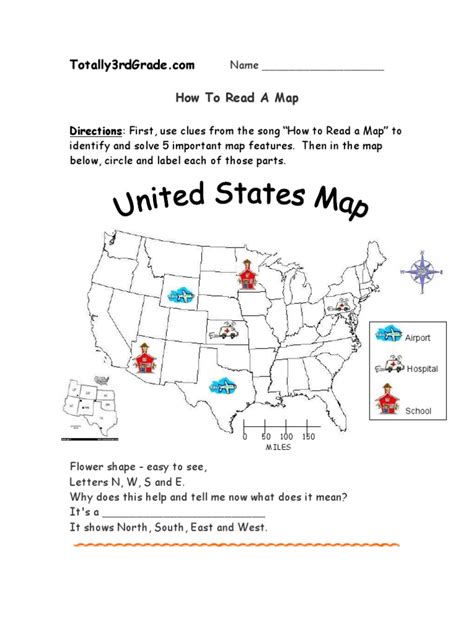 Printable 1st Grade Map Worksheet