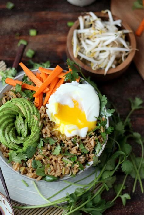 Cilantro Fried Rice Bowl Avocado And Poached Egg The Wooden Skillet
