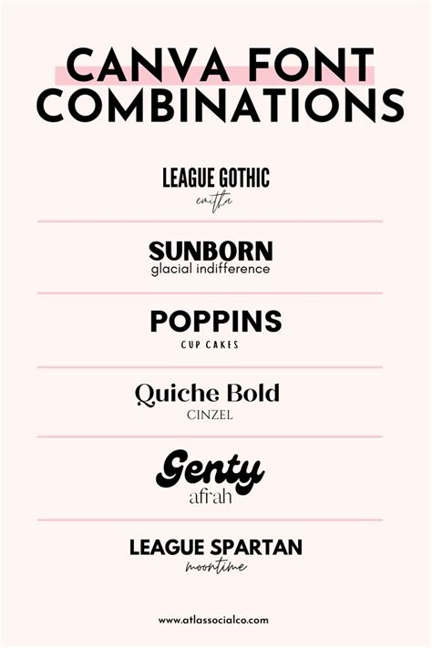 20 Canva Font Pairings For Bloggers Font Pairing Font Combinations