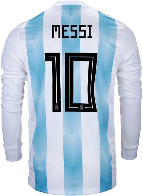 Adidas Lionel Messi Argentina Ls Home Jersey 2018 19