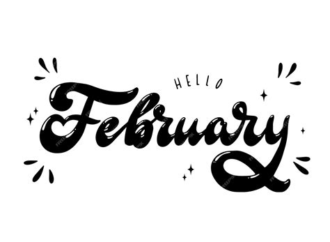 Premium Vector Hello February Hand Lettering Quote