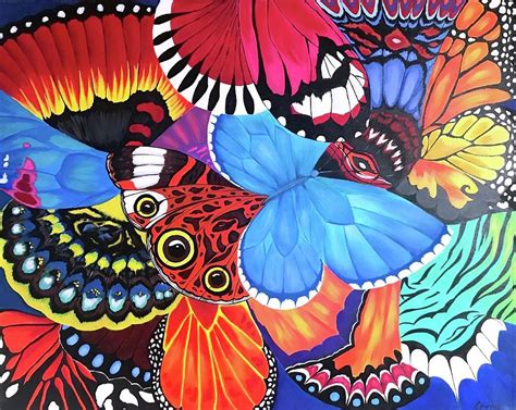 Butterfly Collage Painting By Emma Kurosh Pixels