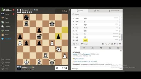 Playing Chess Against Computer ♘ ♟️ ♘ Free Online Chess Games Youtube
