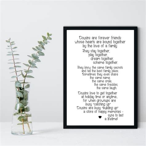 Cousins Print Cousins Quote Best Friends Cousins Poem Etsy