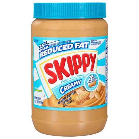 Skippy Reduced Fat Creamy Peanut Butter Spread 40 Ounce