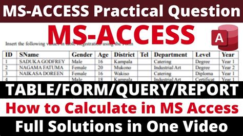 Ms Access Practical Question Pdf Osssc Computer Skill Test For Peo