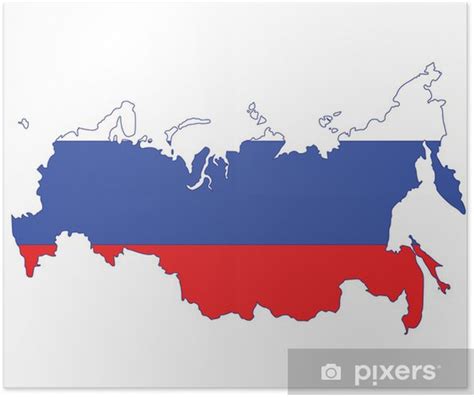 En güncel haritayla aracınızı sürün. Rusya haritası Poster • Pixers® - Haydi dünyanızı değiştirelim