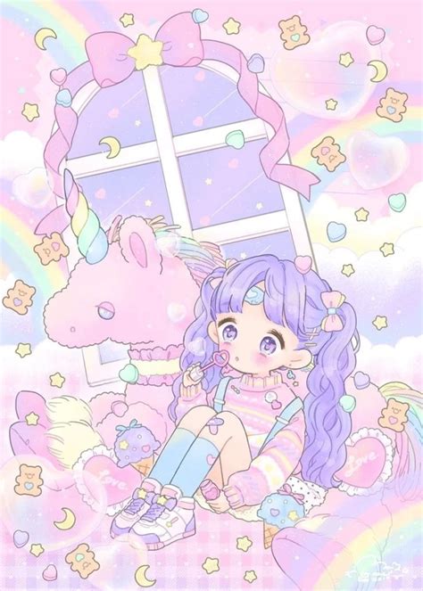 Anime Pastel Kawaii Cute Wallpapers Pastel Anime Wallpaper Posted By