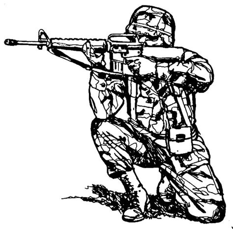 Gambar Free Printable Coloring Pages Part 38 Military Aiming Sniper