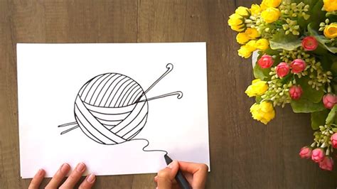 How To Draw A Ball Of Yarn Step By Step Youtube