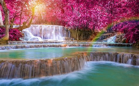 2560x1440px Free Download Hd Wallpaper Waterfalls Foliage Nature