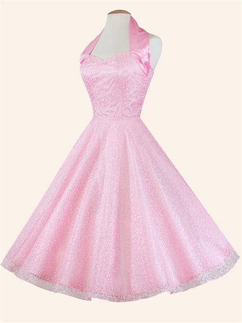 1950s Halterneck Luxury Ivy Lace Pink From Vivien Of Holloway