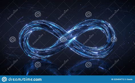 Blue Infinity Symbol 3d Rendering Illustration Stock Illustration