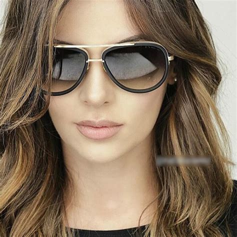 2018 New Big Frame Pilot Sunglasses Women Brand Designer Metal Retro