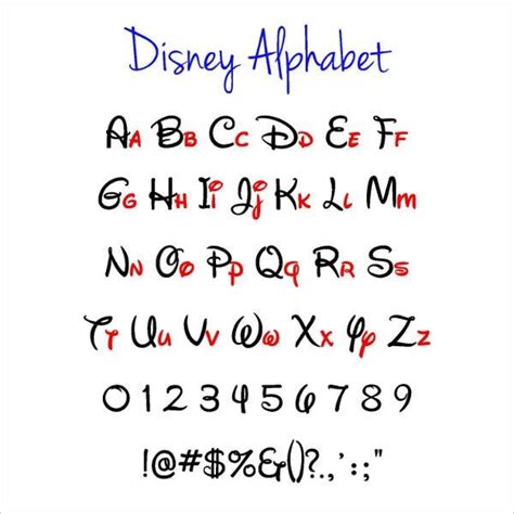 The Font And Numbers For Disney Alphabet