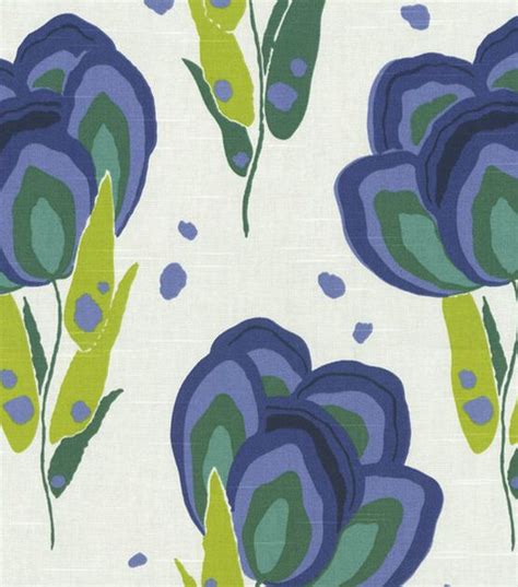 Home Decor Fabric Annie Selke Happy Poppys Bluemarine Printing On