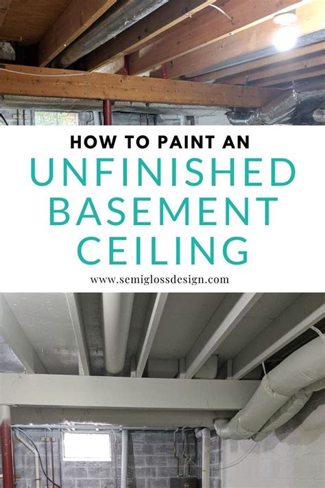 How To Paint An Unfinished Basement Ceiling Basement Remodel Diy