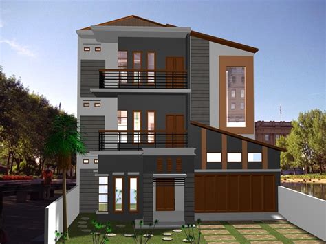 Model Desain Rumah Lantai Minimalis Tropis Modern Fasade Depan