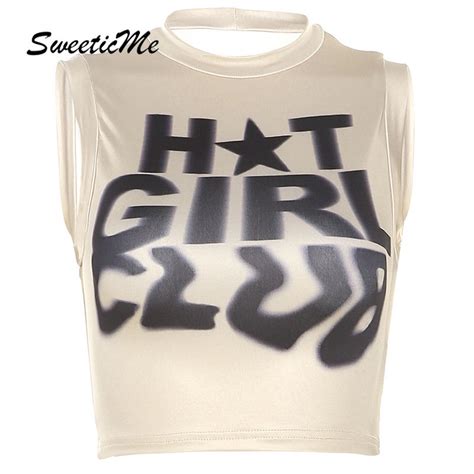 SweeticMe Women S Print Round Neck Slim Fit Crop Casual Tank Tops Camisole Shopee Philippines