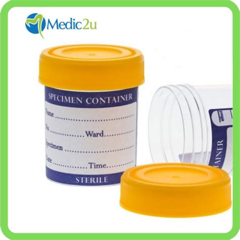 Ready Stock Urine Container Pp Sterilized Yellow Cap 60 Ml 10