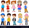 Cute children cartoon collection Royalty Free Vector Image
