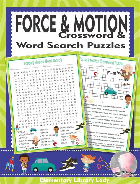 Force And Motion Activities Crossword Puzzle And Word